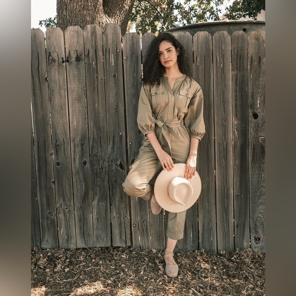 CLEOBELLA organic cotton belted utility bohemian jumpsuit size S - Picture 1 of 8